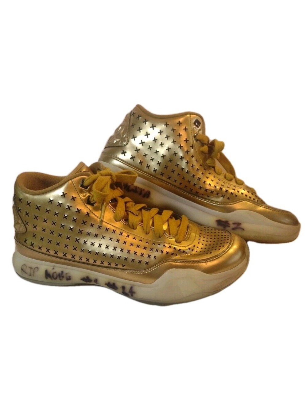 Nike Kobe VII 7 Gold Metallic Basketball Shoes Mens 10 Black Mamba Tribute